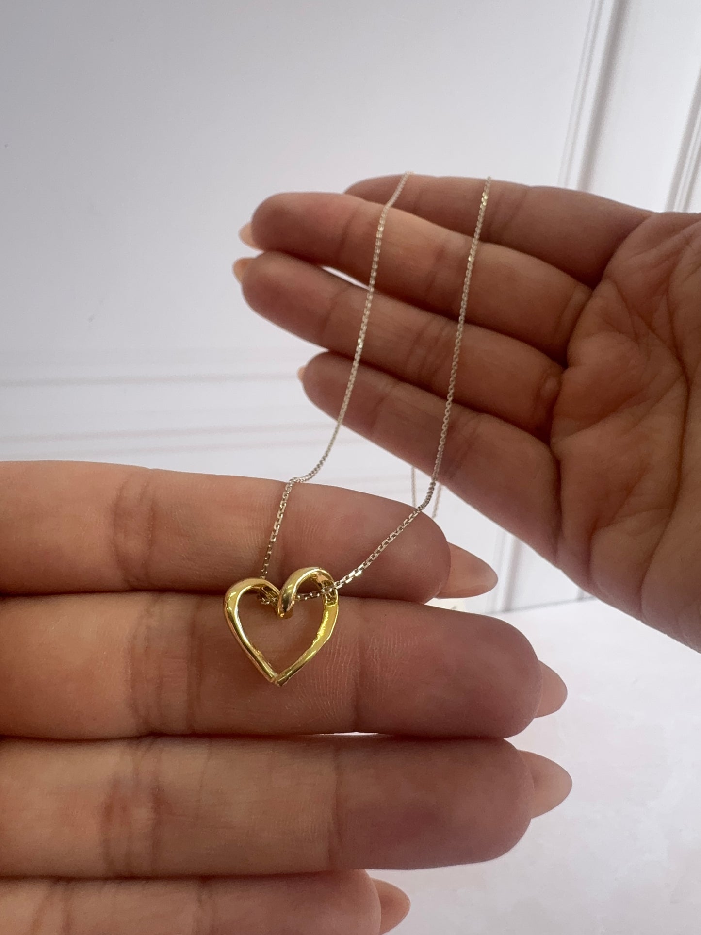 Collar Corazón Listón de Plata 925