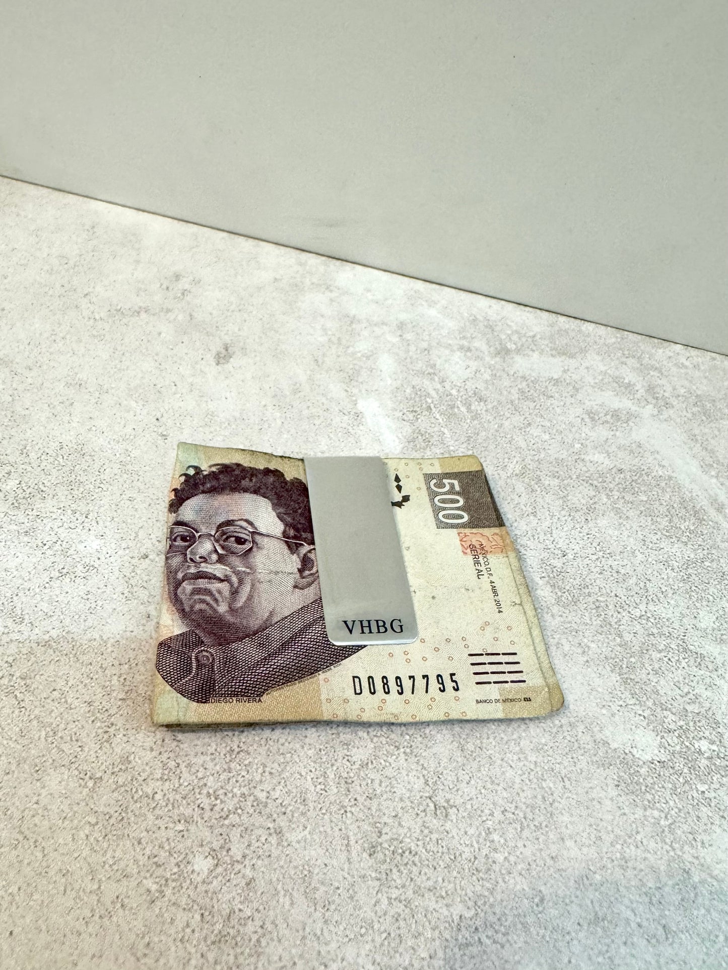 Money Clip Personalizado Plata .925 con Iniciales Grabadas - Hombre