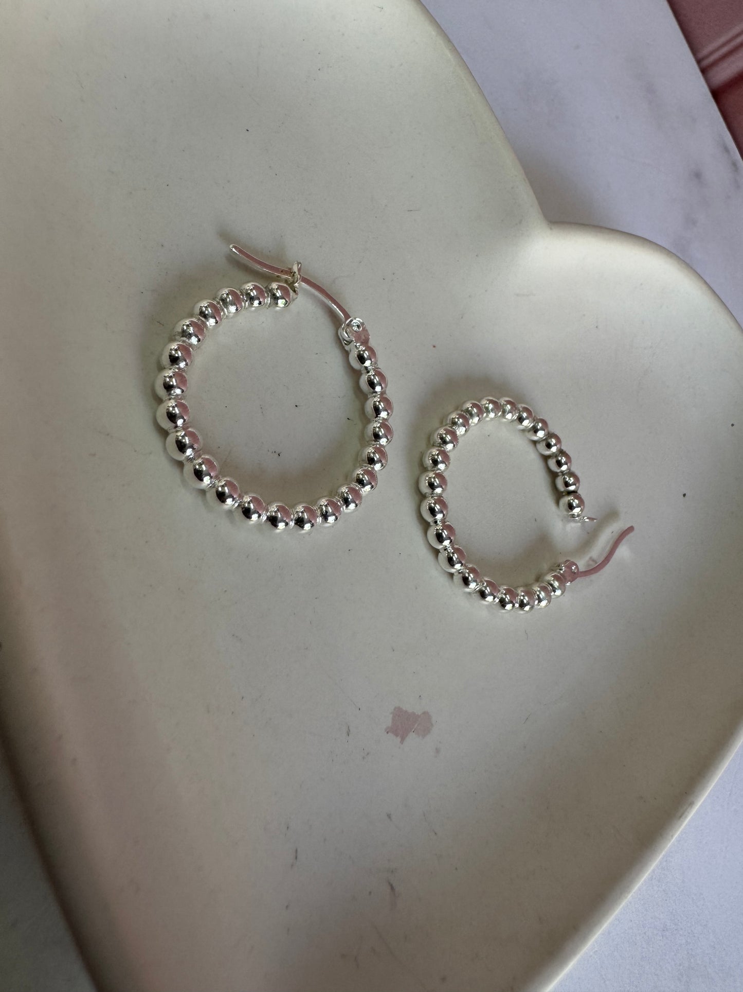 Arracadas Bolita de Plata 925 - 3mm x 2.5cm | Romina Joyería