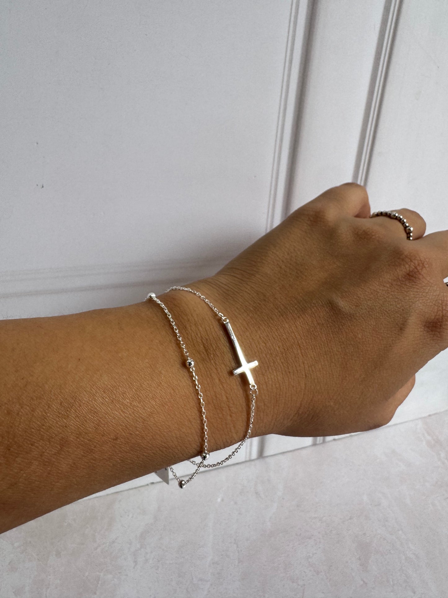 Pulsera Cruz doble