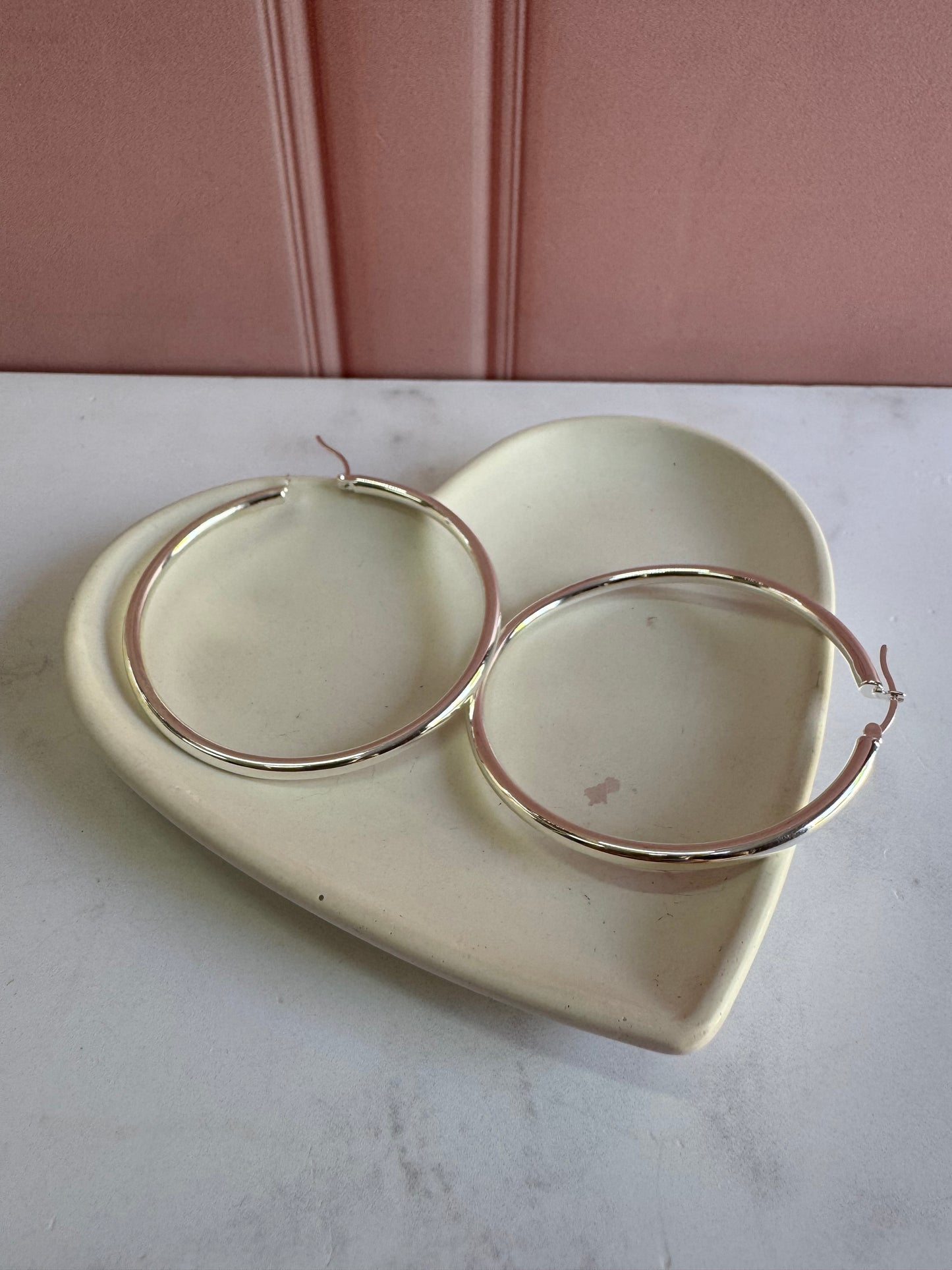 Arracadas Lisas de Plata 925 - 3mm x 6cm | Romina Joyería