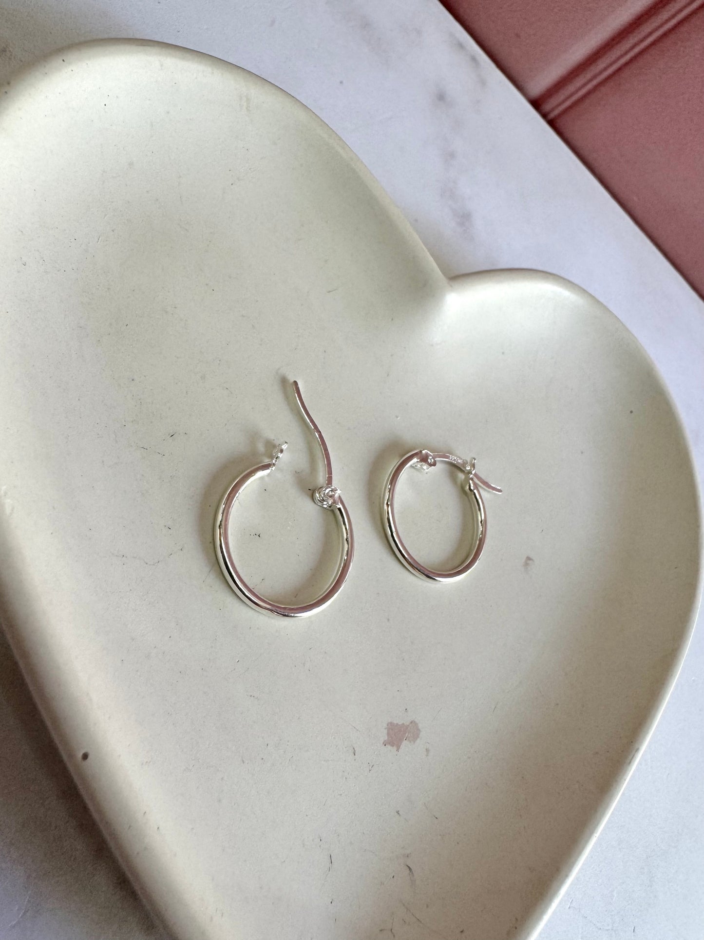 Aretes Aros Lisos 2x1.8 Plata .925 - 1.8cm Diámetro