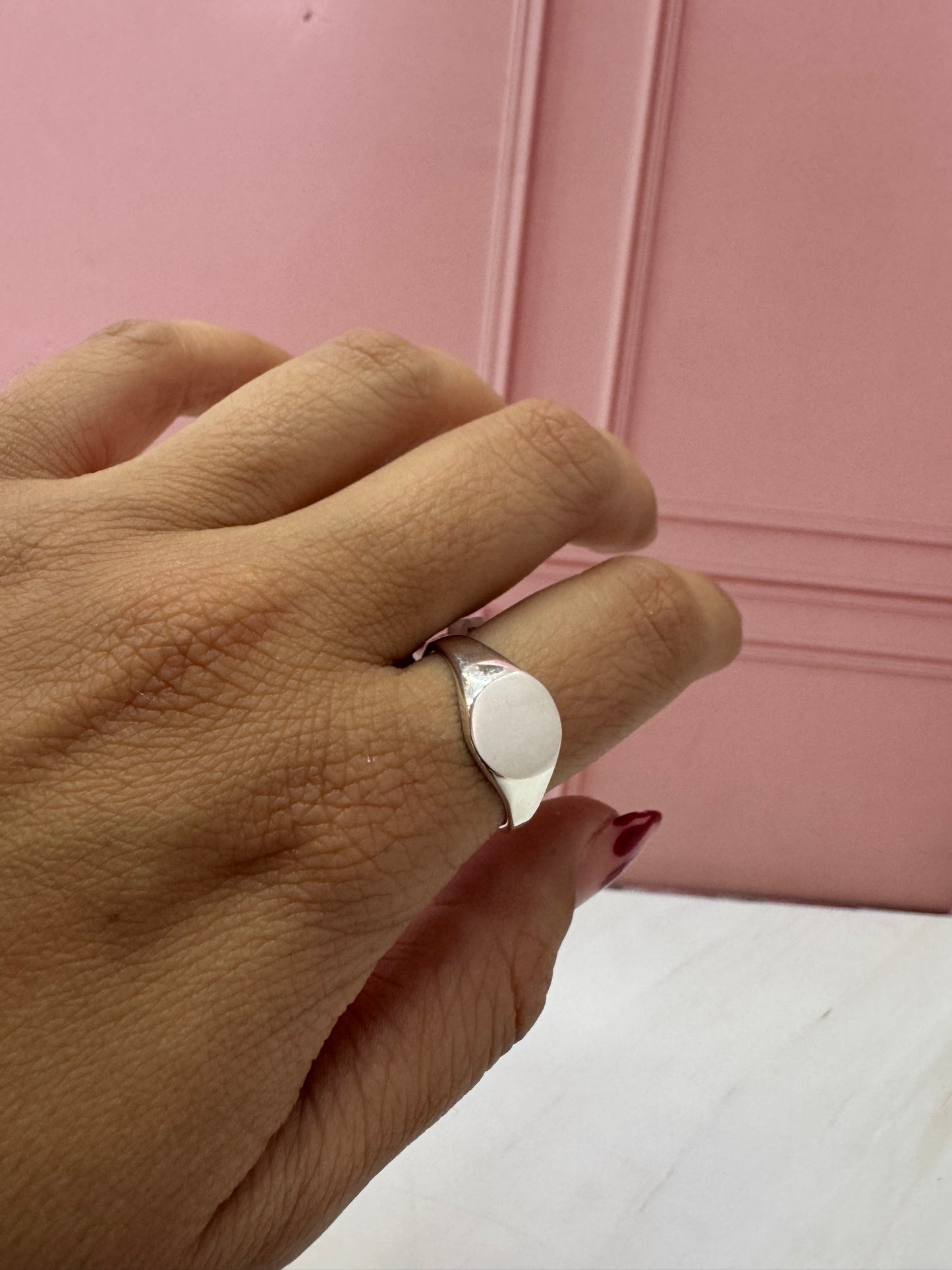 Anillo Sello Redondo Chunky en Plata 925 - Personalizable