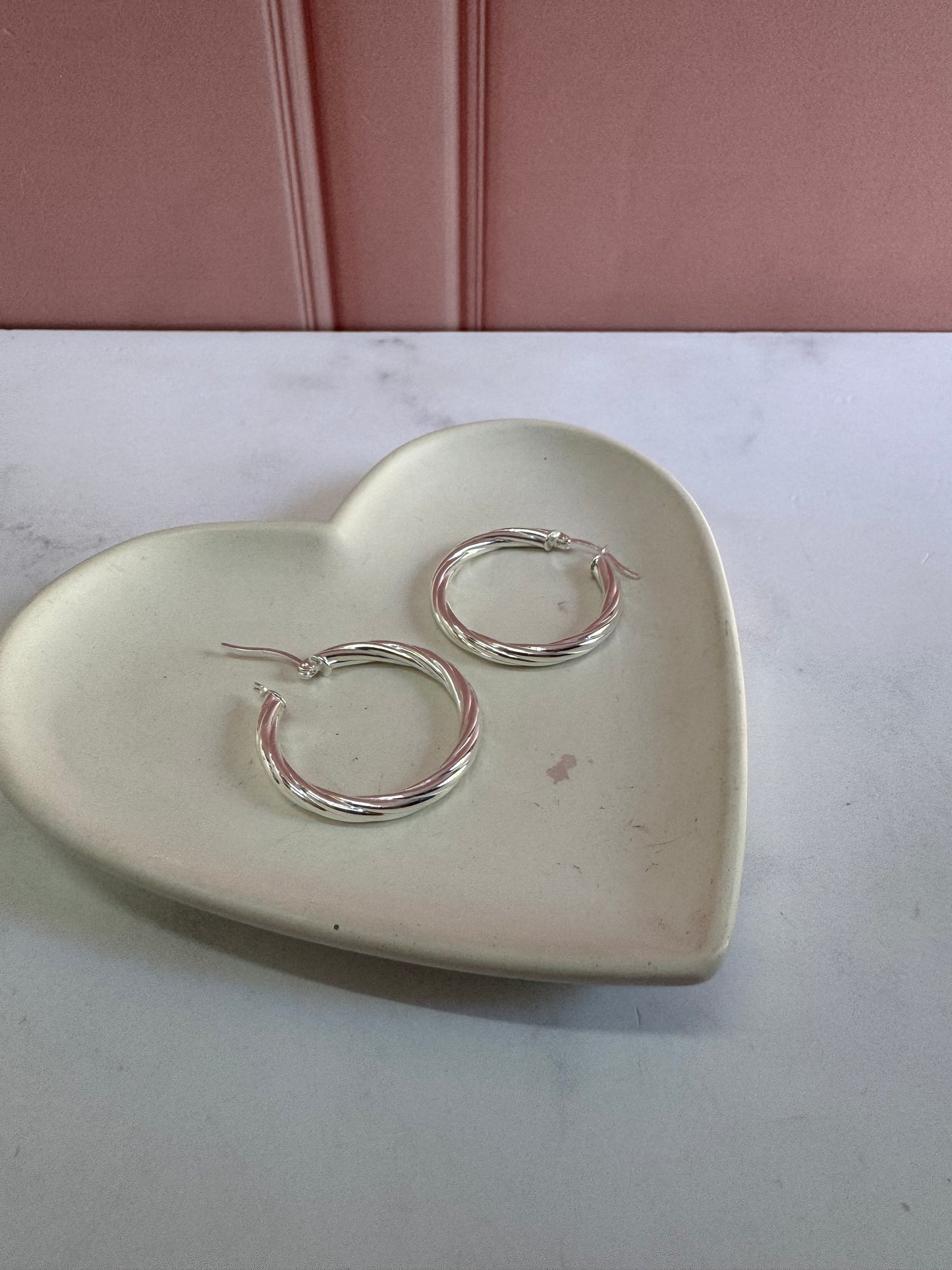 Arracadas Rayadas de Plata 925 - 4mm x 3.5cm | Romina Joyería