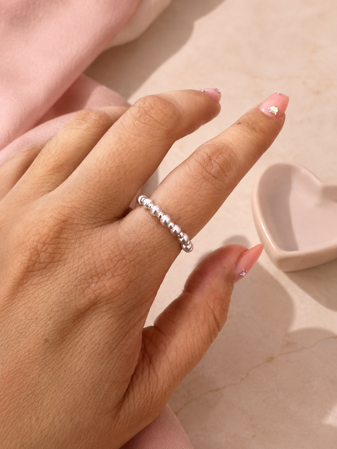 Anillo Elástico Bolita 1x1 | Plata .925 – Romina Joyería