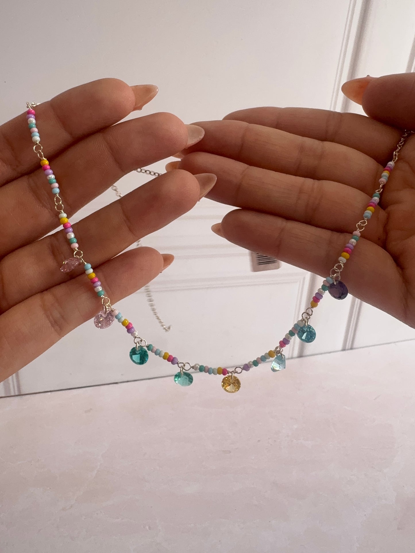 Collar Cuentas Pastel con Swarovski