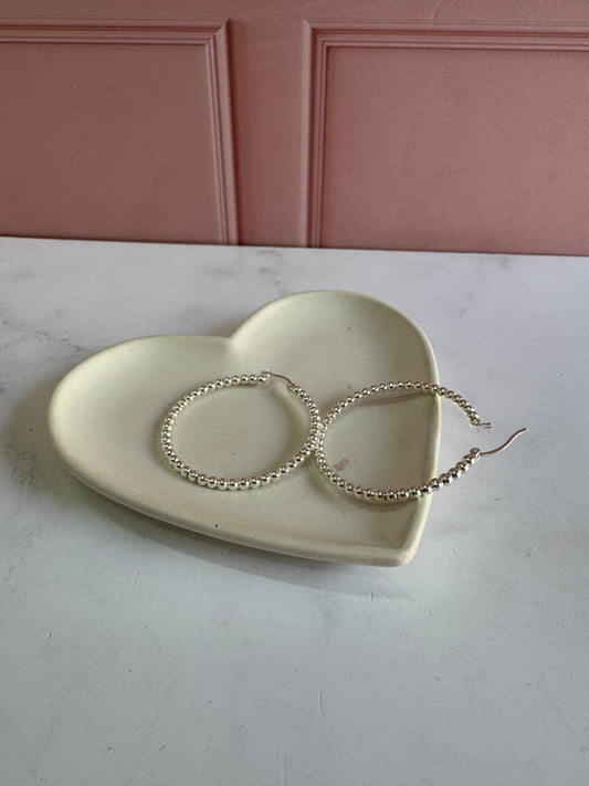 Arracadas Bolita de Plata 925 - 3mm x 5cm | Romina Joyería