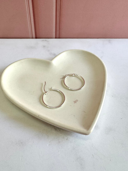 Aretes Aros Lisos 2x2.5 Plata .925 - 2.5cm Diámetro