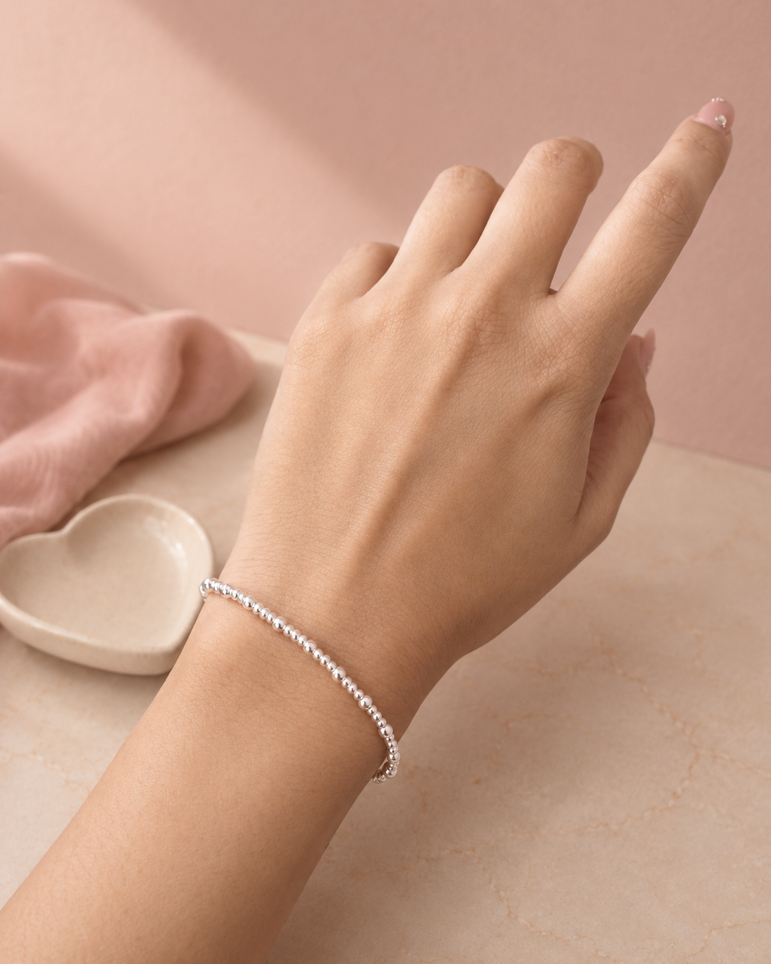 Pulsera Elástica Bolitas 3x1 | Plata .925 – Romina Joyería