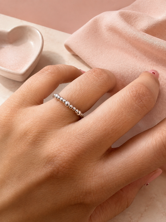 Anillo Elástico Bolitas 3x1 | Plata .925 – Romina Joyería
