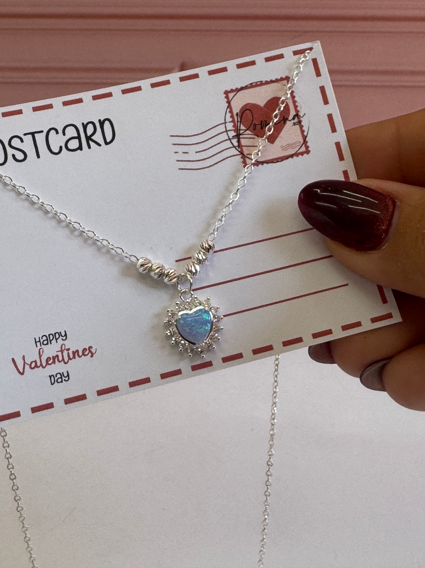 Corazón ópalo con zirconias