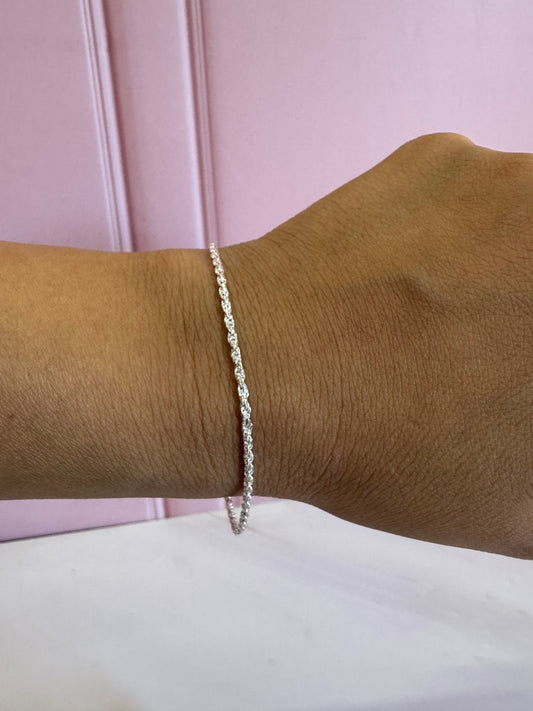 Pulsera Torzal Cerrado Doble Plata .925