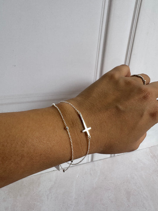 Pulsera Cruz doble