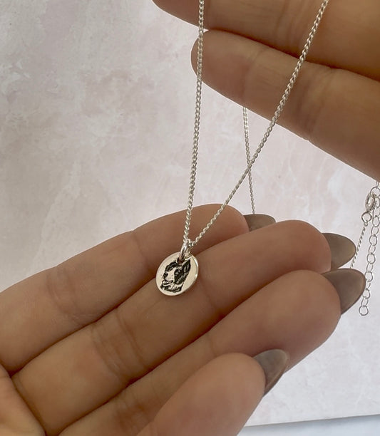 Collar Mascota Personalizado Plata .925 con Foto Grabada - Memorial Pet