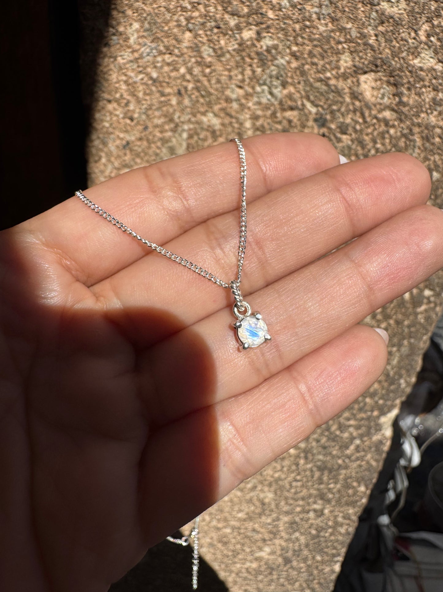 Collar Piedra Luna Facetada Natural | Plata .925
