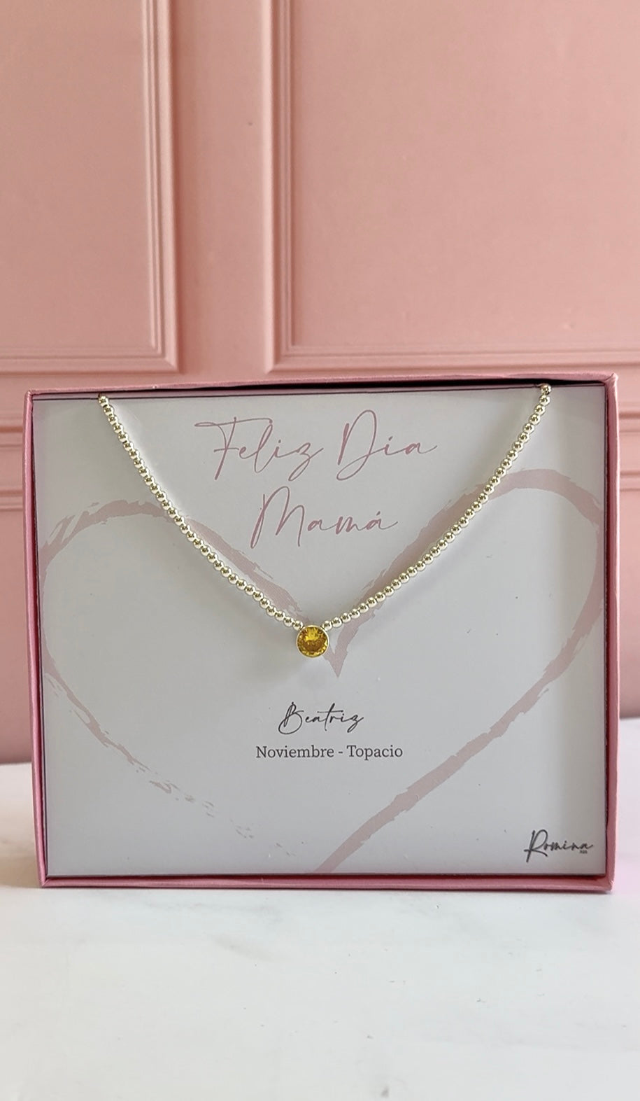 Collar Mamá Personalizado Plata .925 con Piedras de Nacimiento - Hasta 6 Hijos