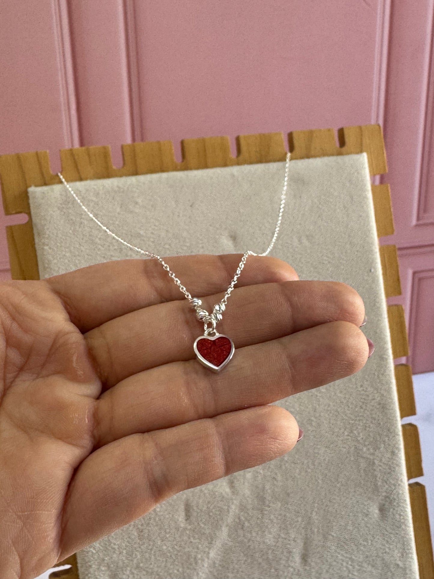 Collar Corazón Opalina de Plata 925 - Amor y Elegancia Natural | Romina Joyería