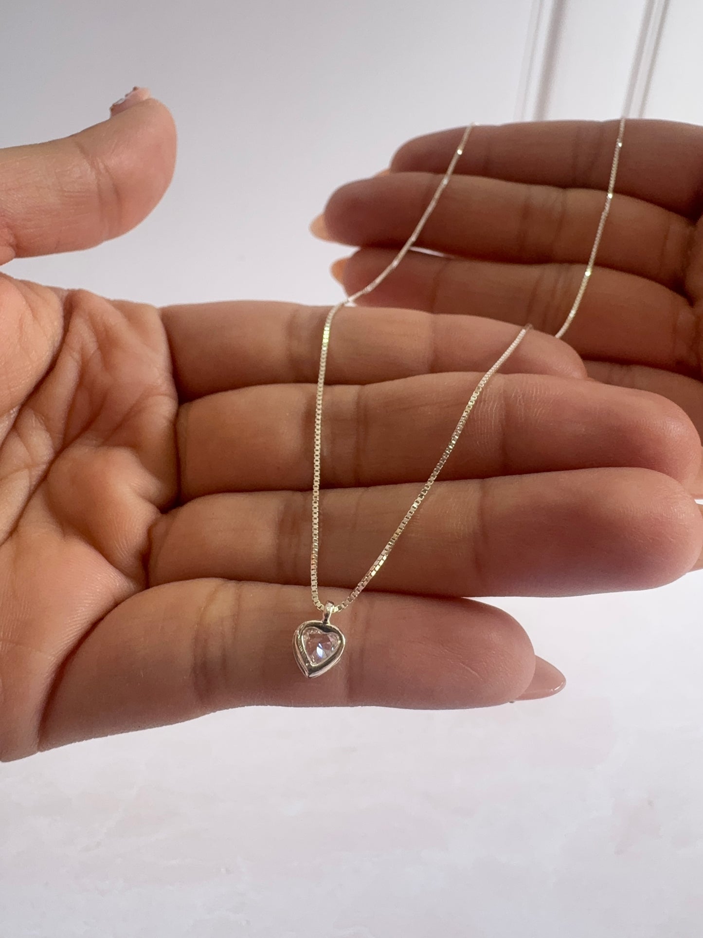 Collar Corazón Mini Zirconia de Plata 925