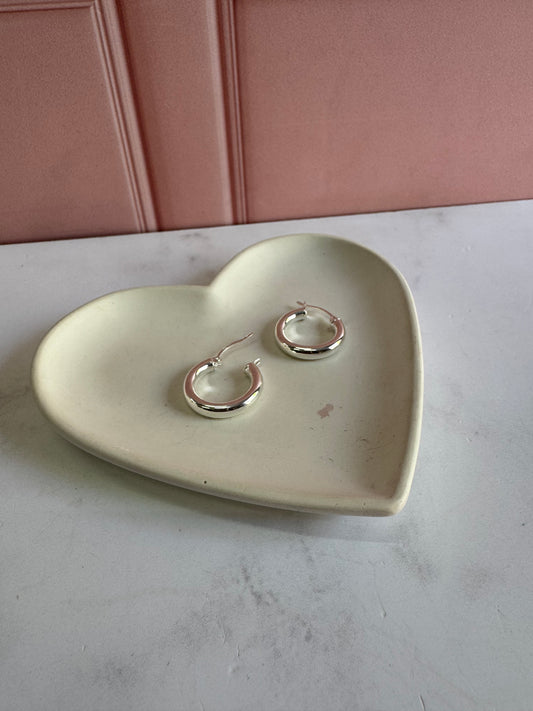 Arracadas Lisas de Plata 925 - 4mm x 2cm | Romina Joyería