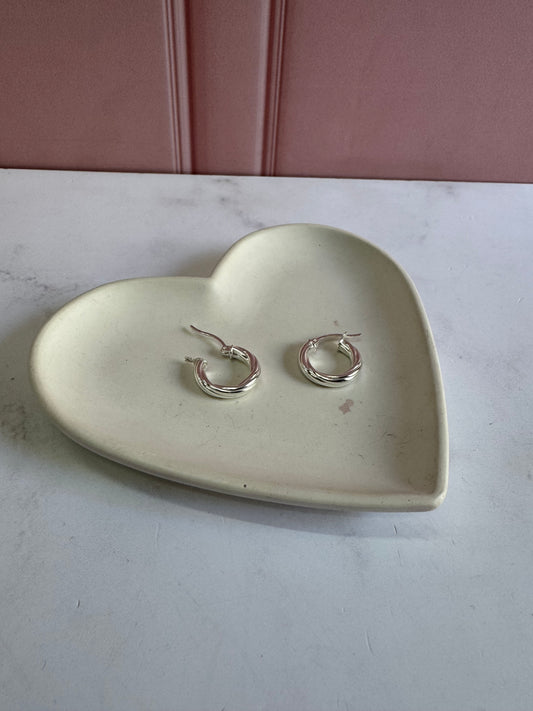 Arracadas Rayadas de Plata 925 - 4mm x 1.8cm | Romina Joyería