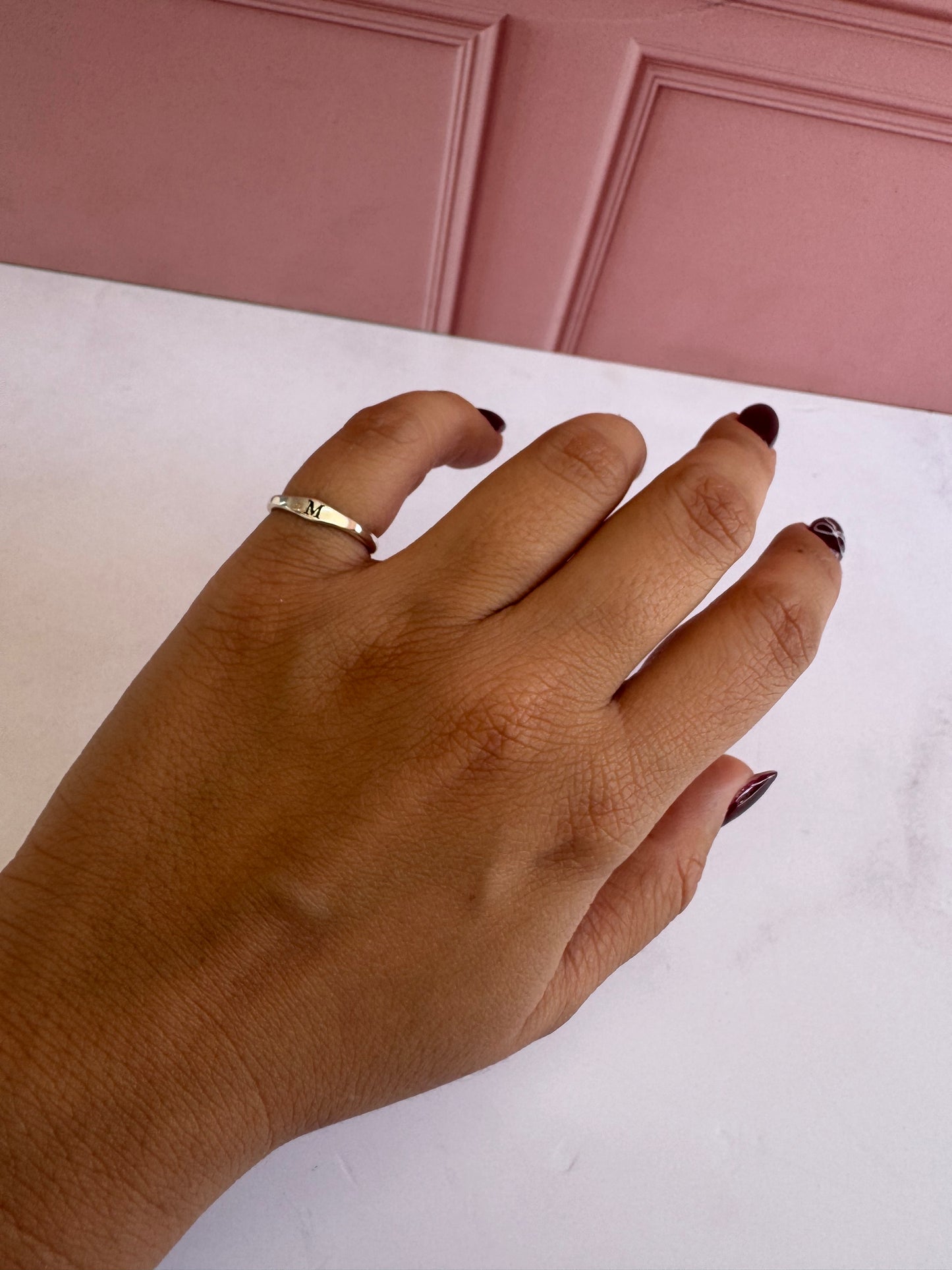 Anillo Pinky Promise Personalizado Plata .925 Ajustable - Promesa Meñique