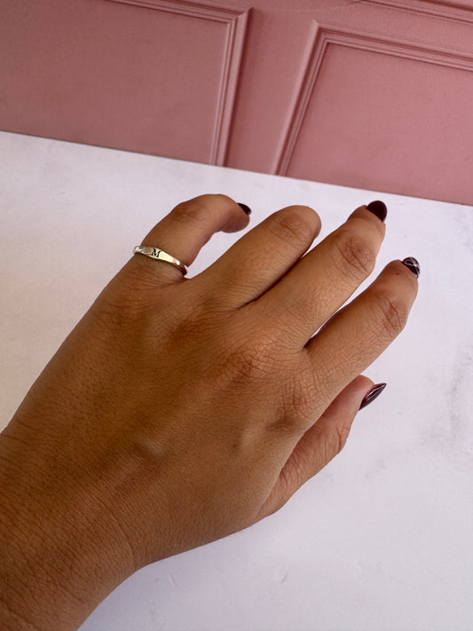 Anillo Pinky Promise Personalizado Plata .925 Ajustable - Promesa Meñique