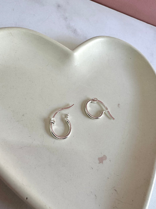 Aracada Aros Lisos 2x1 Plata .925 - 1cm Diámetro