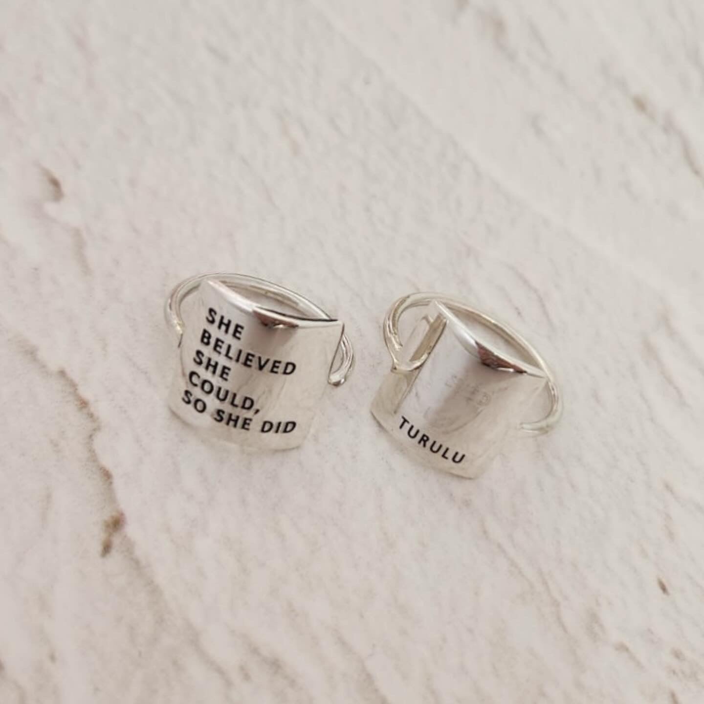 Anillo Frase Personalizada Plata .925 Grabado Interior - Mensaje Especial