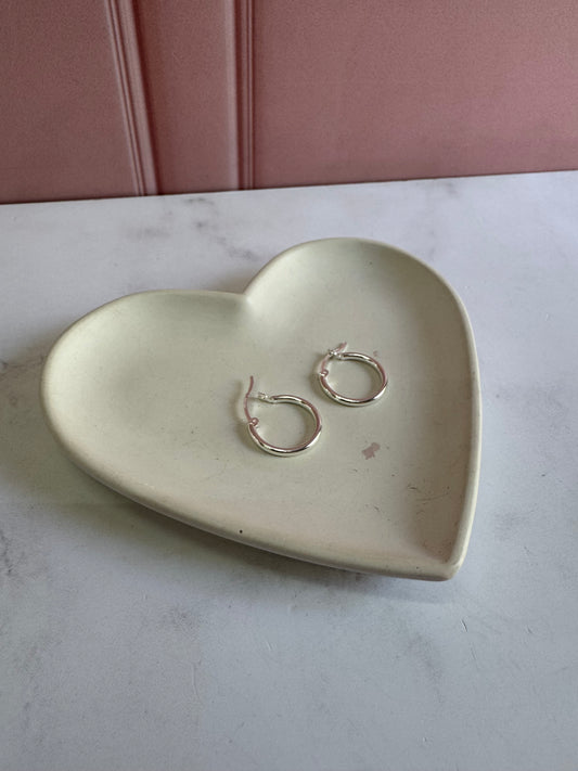 Aretes Aros Lisos 2.5x2 Plata .925 - 2cm Diámetro