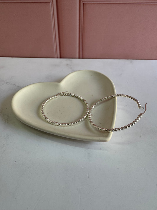 Arracadas Lisas de Plata 925 - 3mm x 5.5cm | Romina Joyería