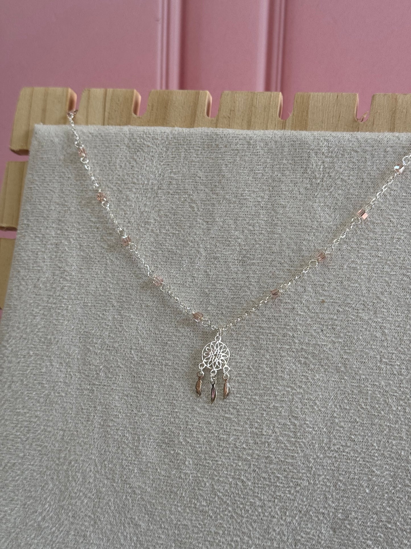 Atrapasueños cuarzo rosa