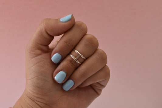 Anillo Midi Cruzado Vertical Plata .925