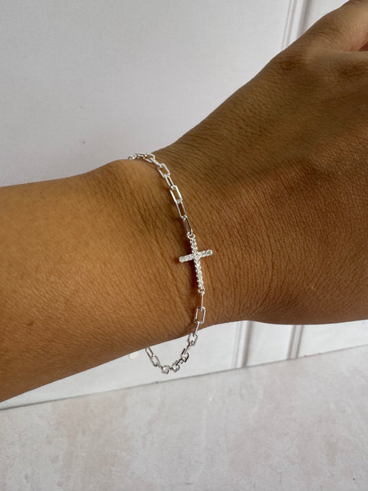 Pulsera Cruz cuadro inglés