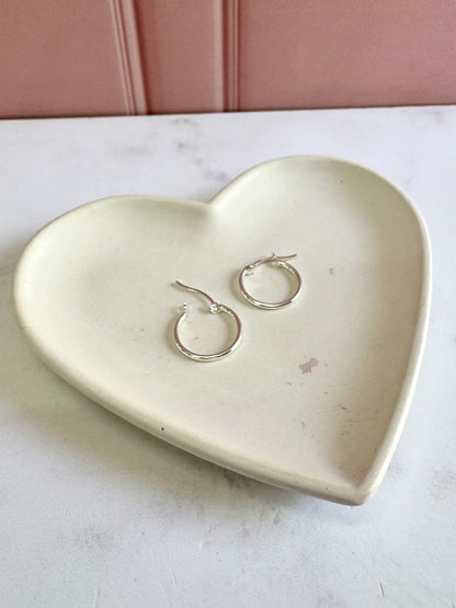 Aretes Aros Lisos 2x1.8 Plata .925 - 1.8cm Diámetro