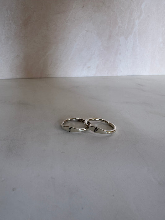 Anillo Pinky Promise Personalizado Plata .925 Ajustable - Promesa Meñique