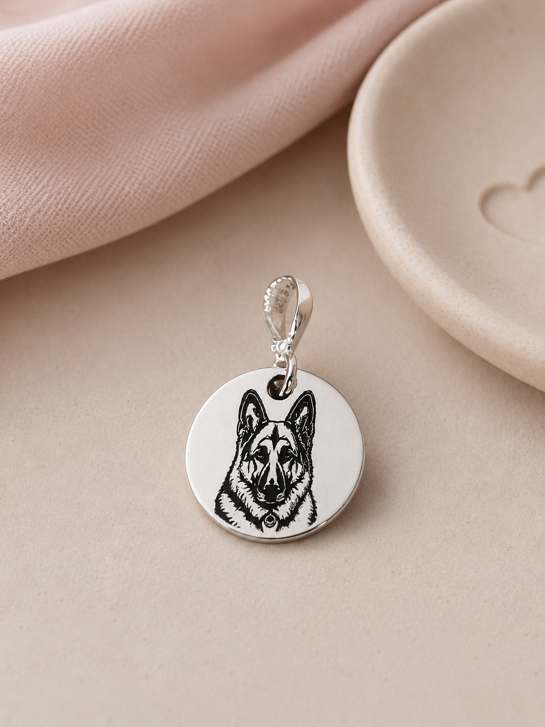 Dije Plaquita Personalizada Mascota Plata .925 1 cm