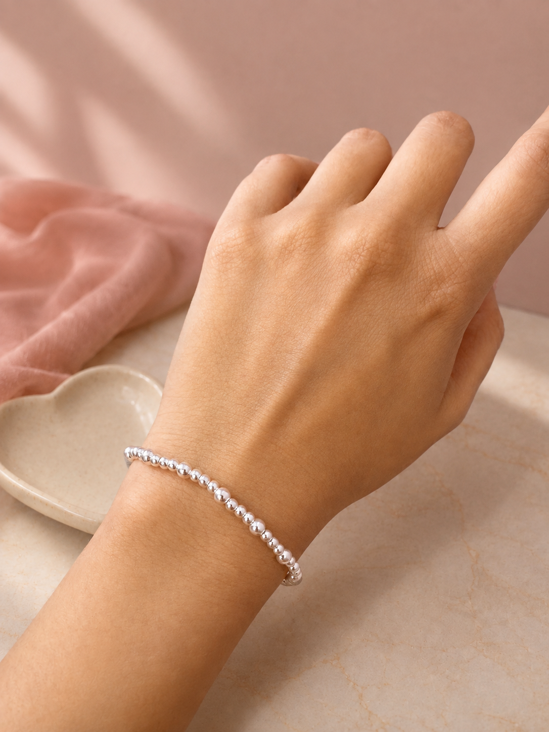 Pulsera Elástica Bolitas 3x1 | Plata .925 – Romina Joyería