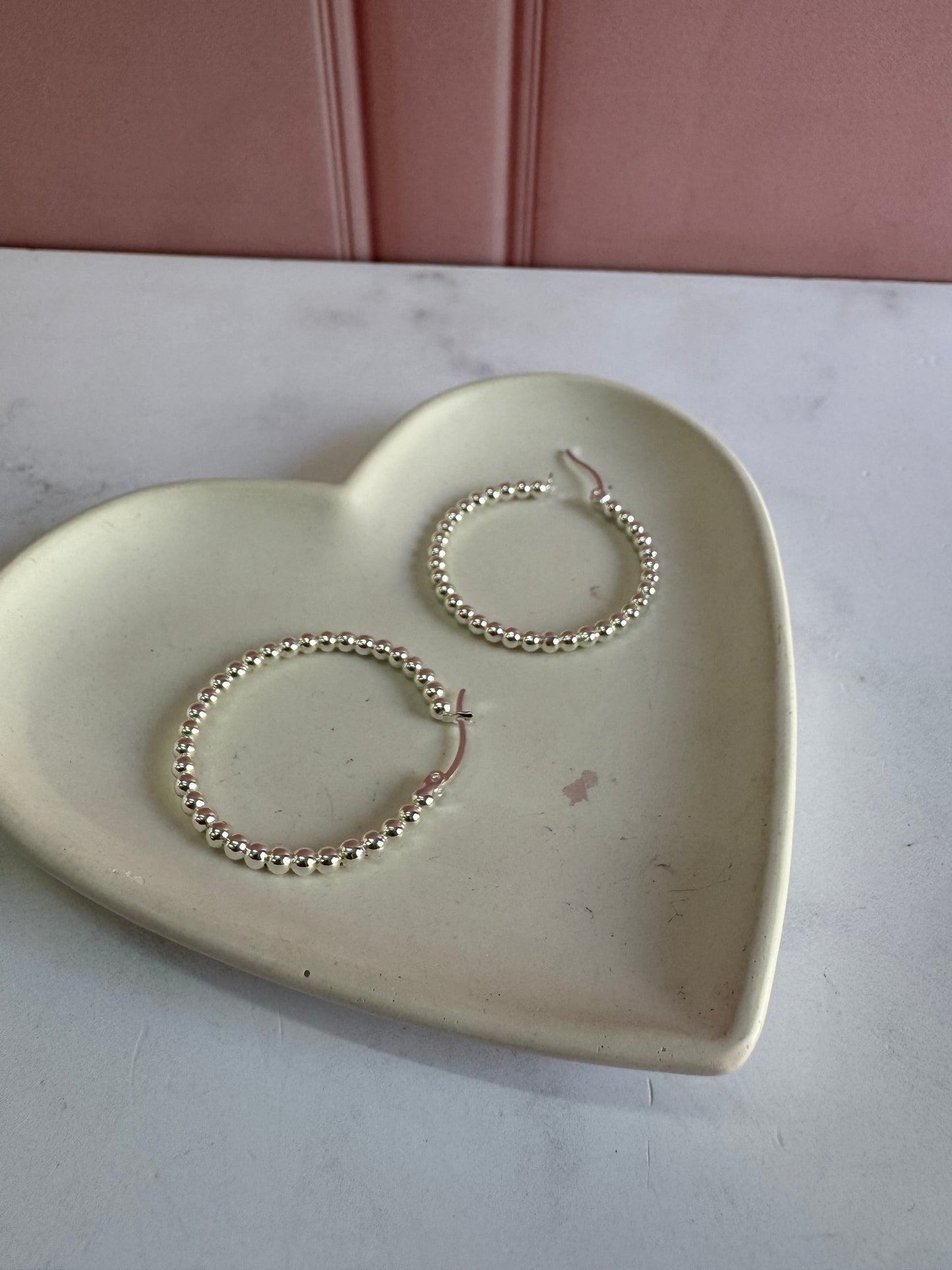 Arracadas Bolita de Plata 925 - 3mm x 4.5cm | Romina Joyería