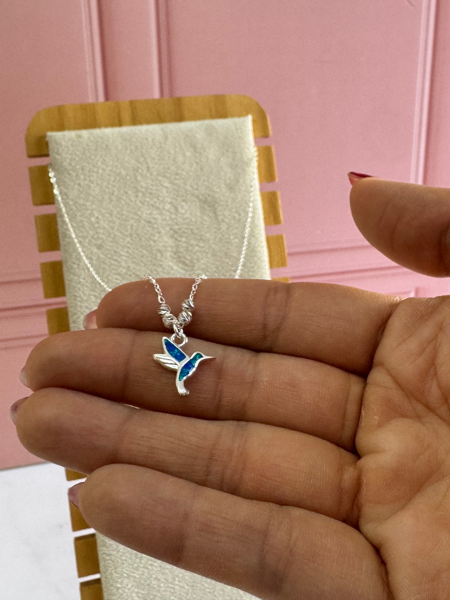 Collar Colibrí Opalina de Plata 925 - Alegría y Libertad | Romina Joyería