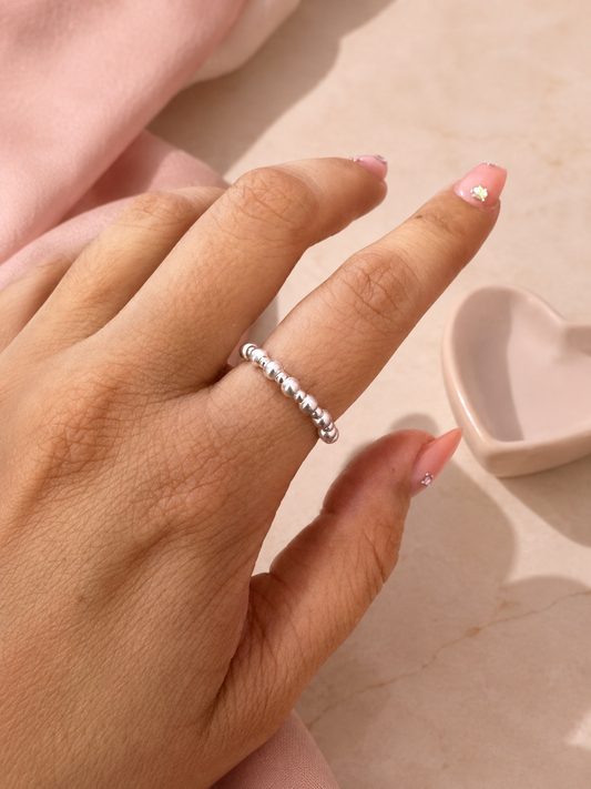 Anillo Elástico Bolita 1x1 | Plata .925 – Romina Joyería