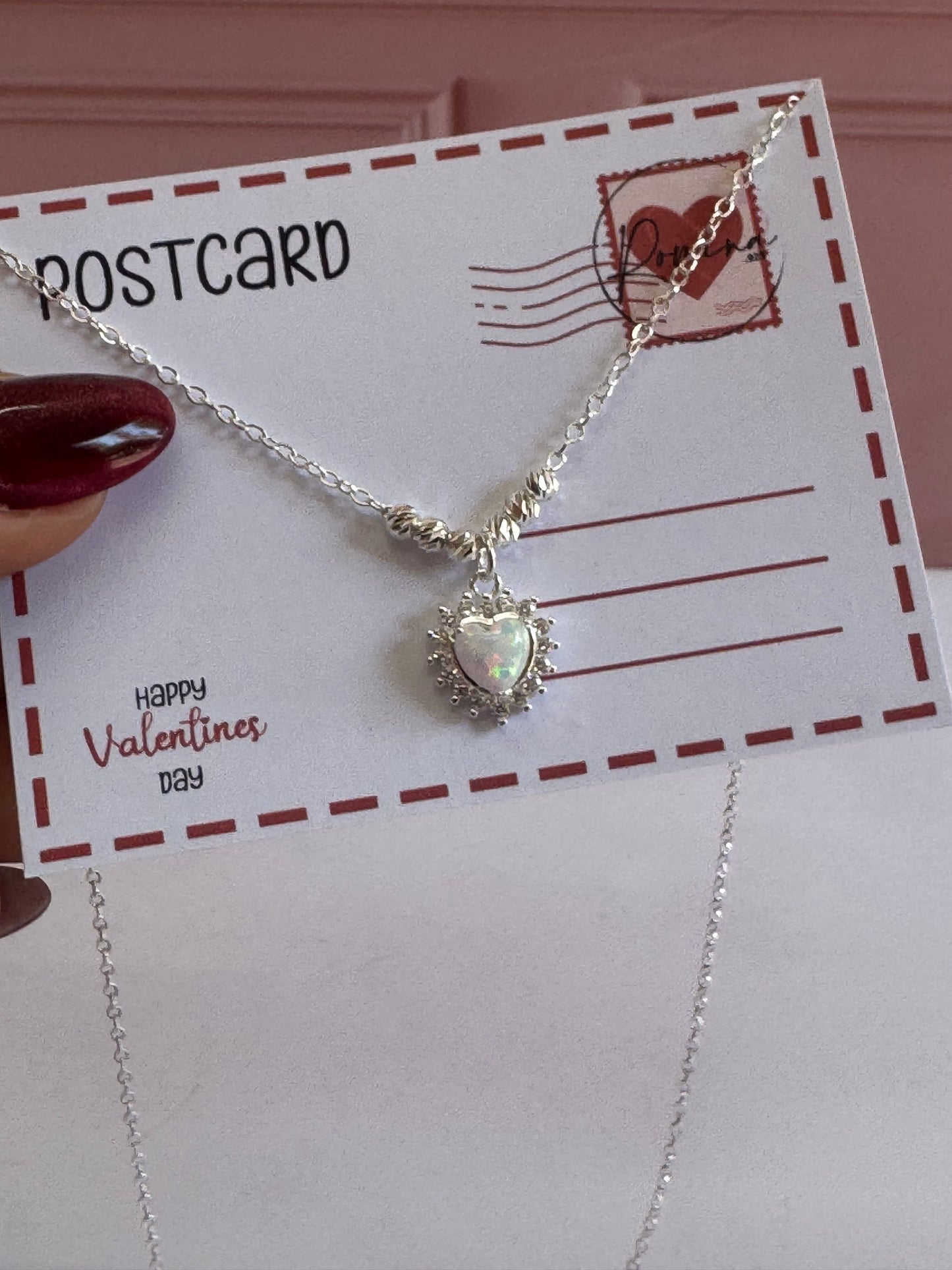 Corazón ópalo con zirconias