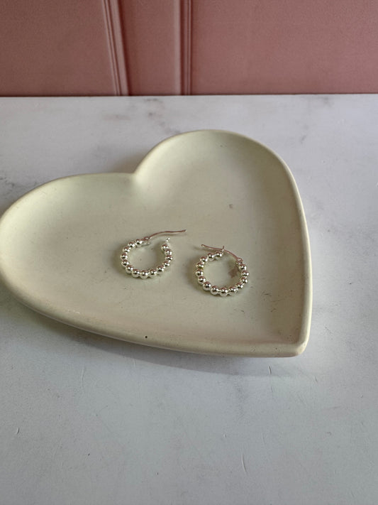 Arracadas Bolita de Plata 925 - 3mm x 2cm | Romina Joyería