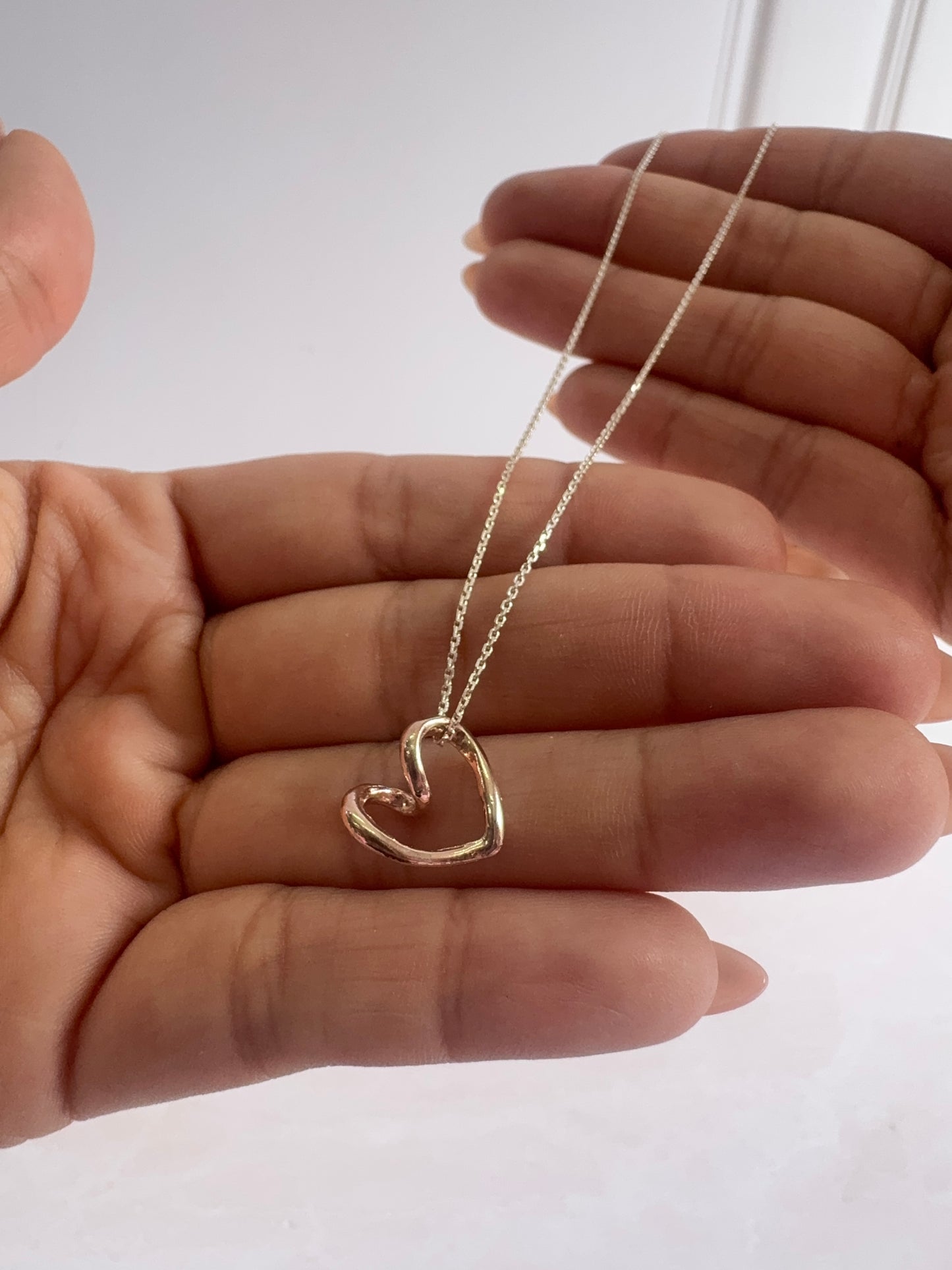 Collar Corazón Listón de Plata 925