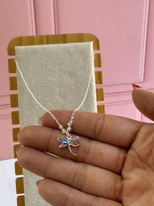 Collar Libélula Opalina de Plata 925 - Transformación y Libertad | Romina Joyería