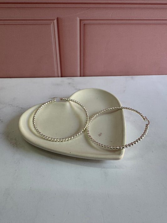 Arracadas Bolita de Plata 925 - 3mm x 6cm | Romina Joyería