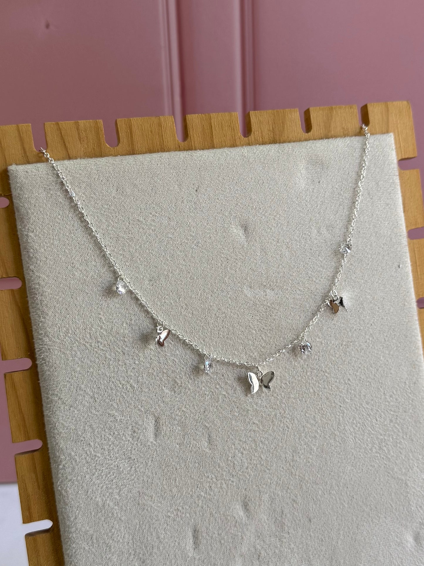 Collar Mariposas Swarovski de Plata 925 - Triple Transformación | Romina Joyería