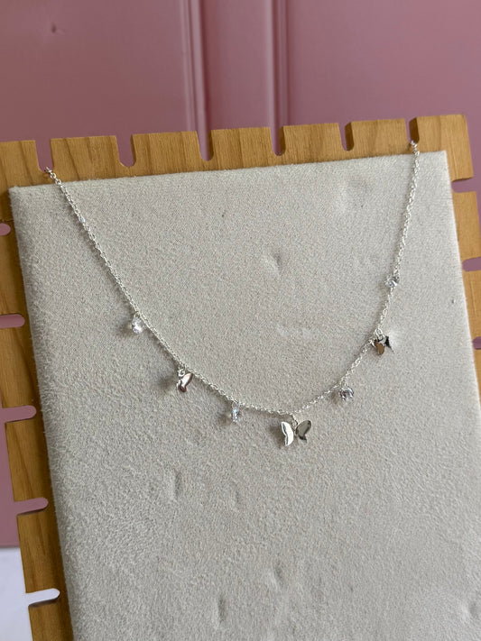 Collar Mariposas Swarovski de Plata 925 - Triple Transformación | Romina Joyería