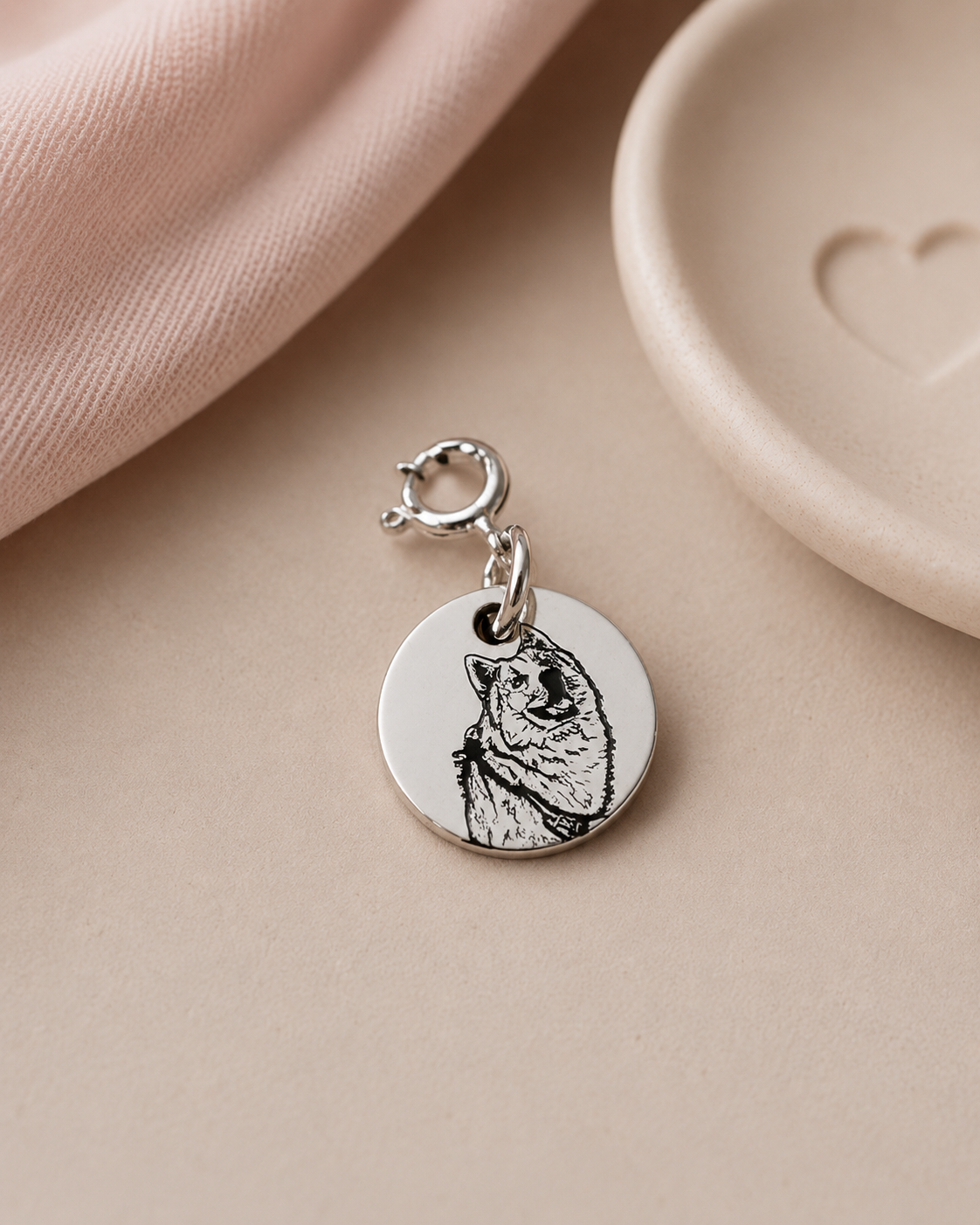 Dije Plaquita Personalizada Mascota Plata .925 1 cm