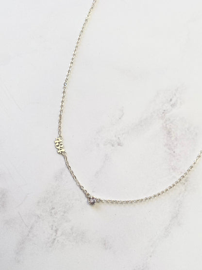 Collar Número Mágico Personalizado Plata .925 con Piedra Natural - Numerología