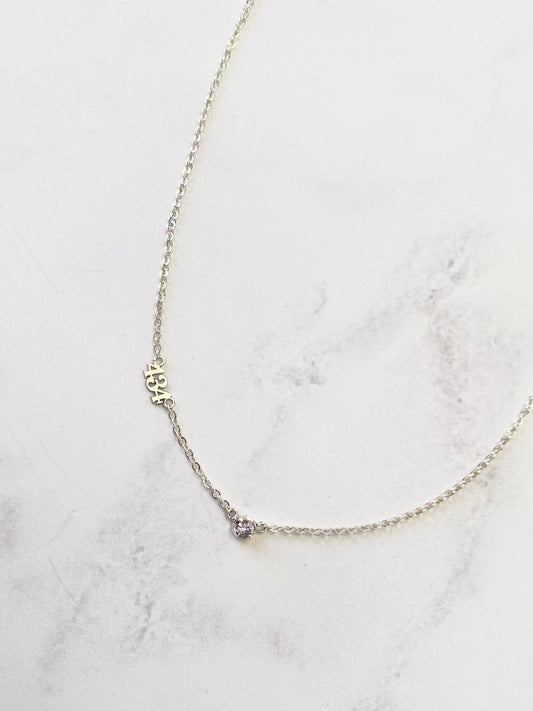 Collar Número Mágico Personalizado Plata .925 con Piedra Natural - Numerología